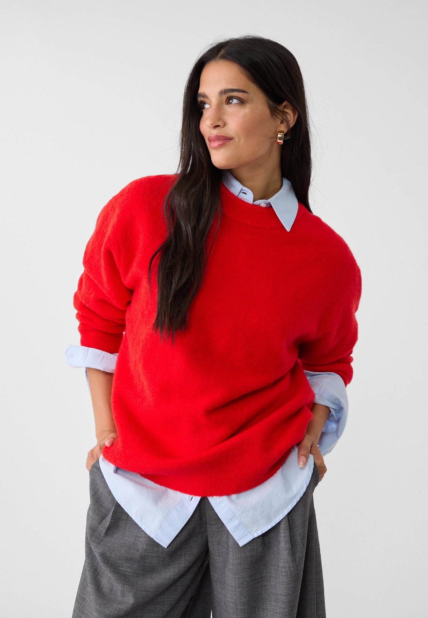 SABINA™ | Roter klassischer Pullover