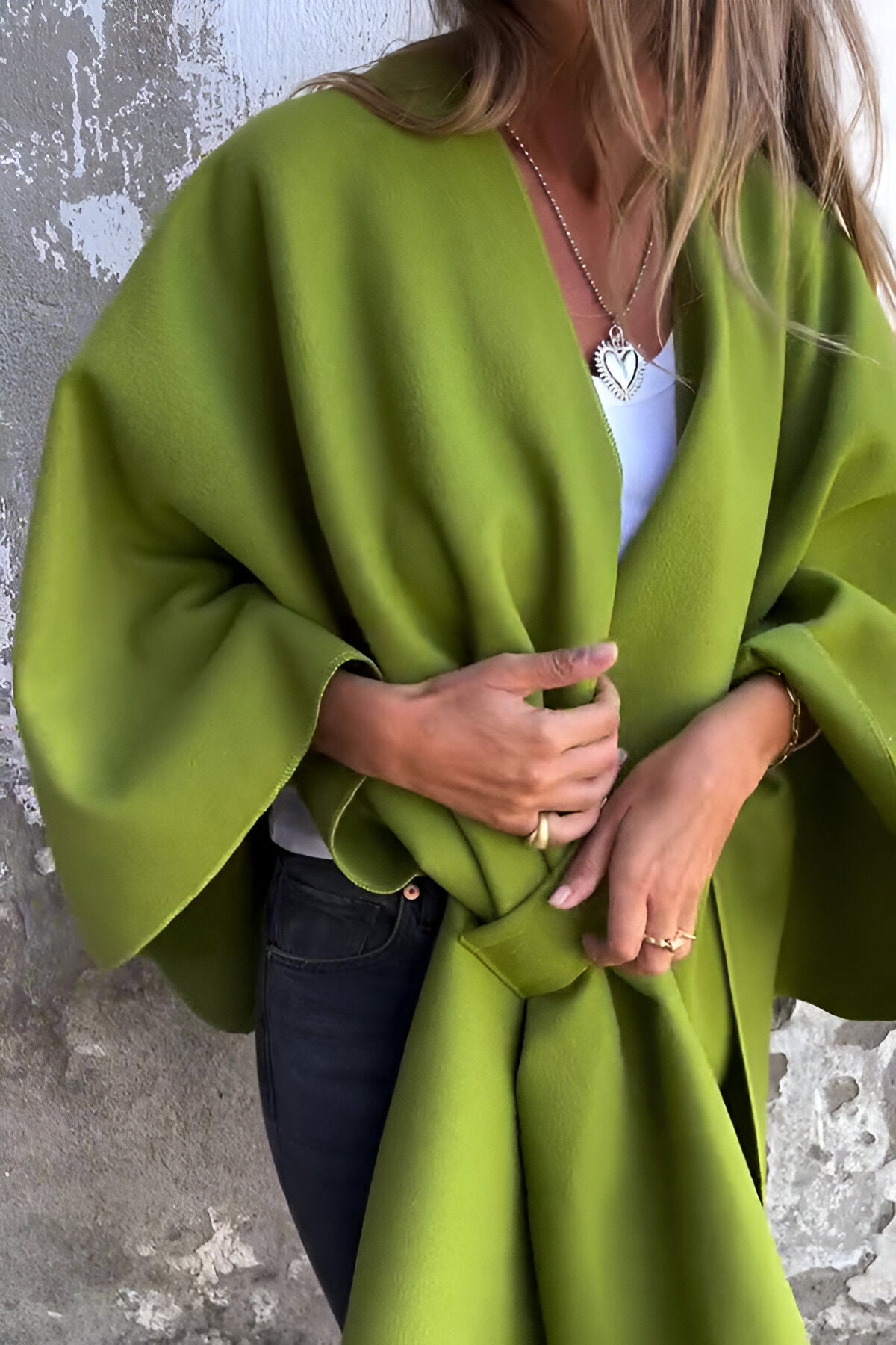 JANELLE™ | Chic Loose V-Neck Shawl Cape Jacket