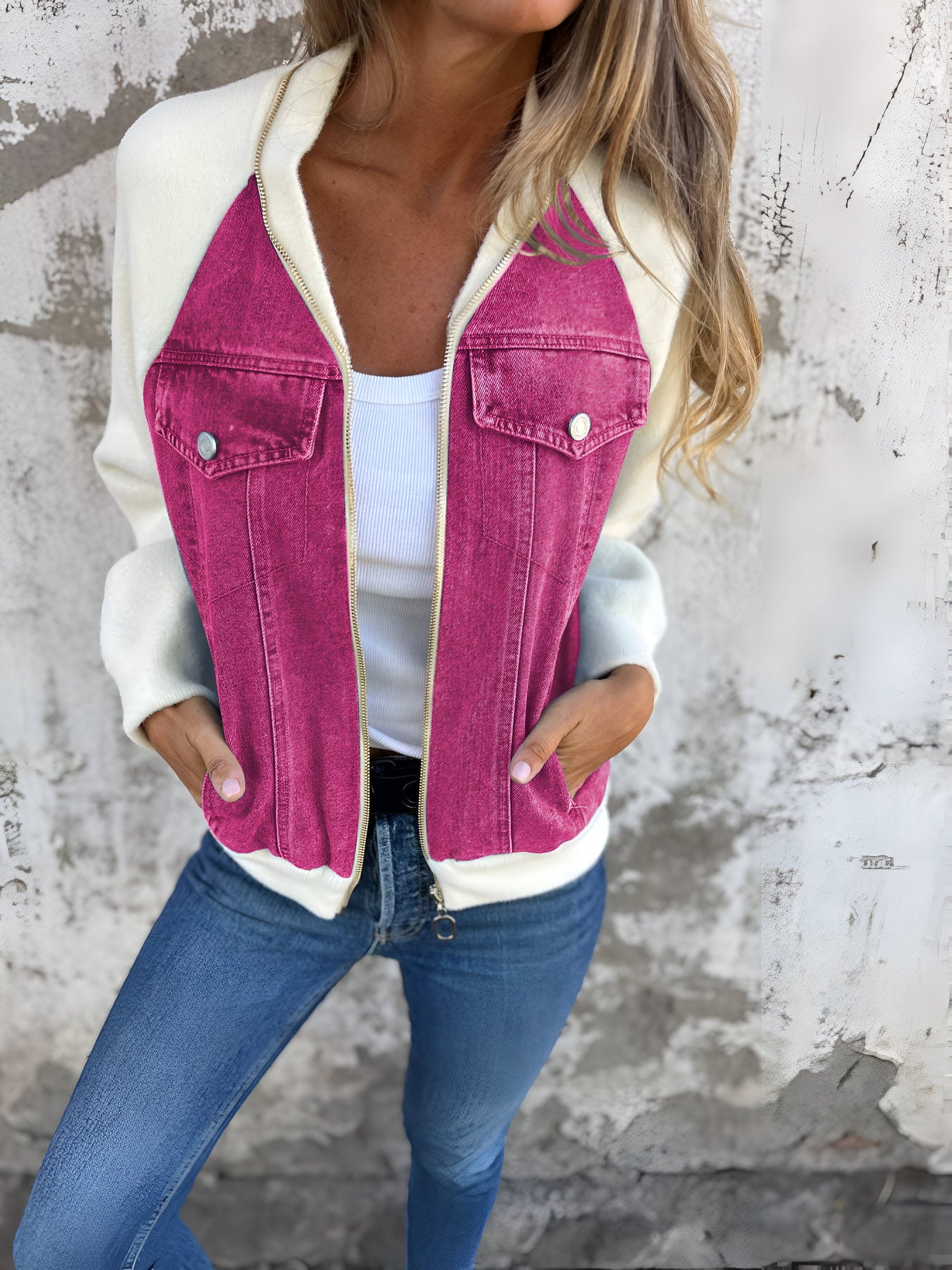 AYLA™ | Casual V-neck zip-up vest