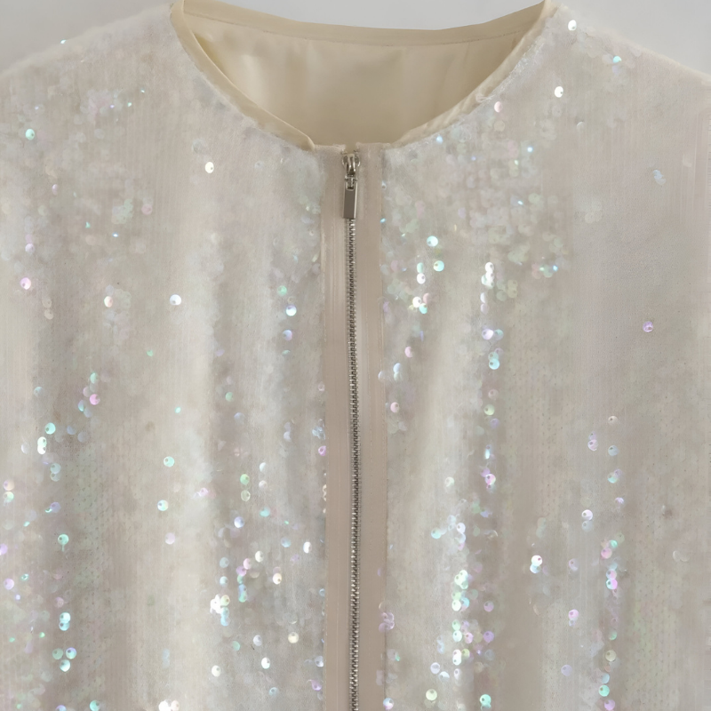 JOURNI™ | Chic sequin bomber jacket