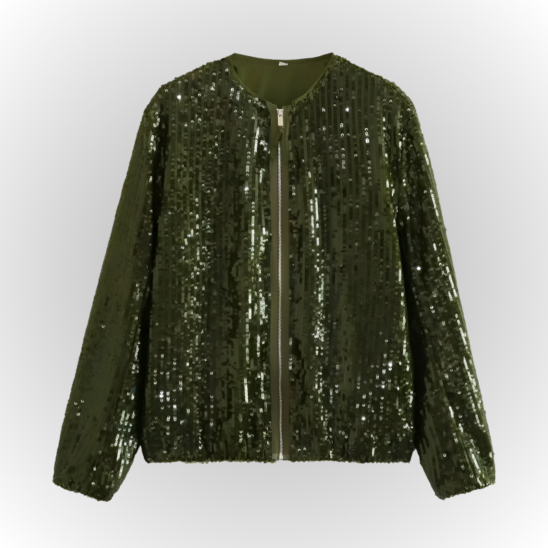 JOURNI™ | Chic sequin bomber jacket