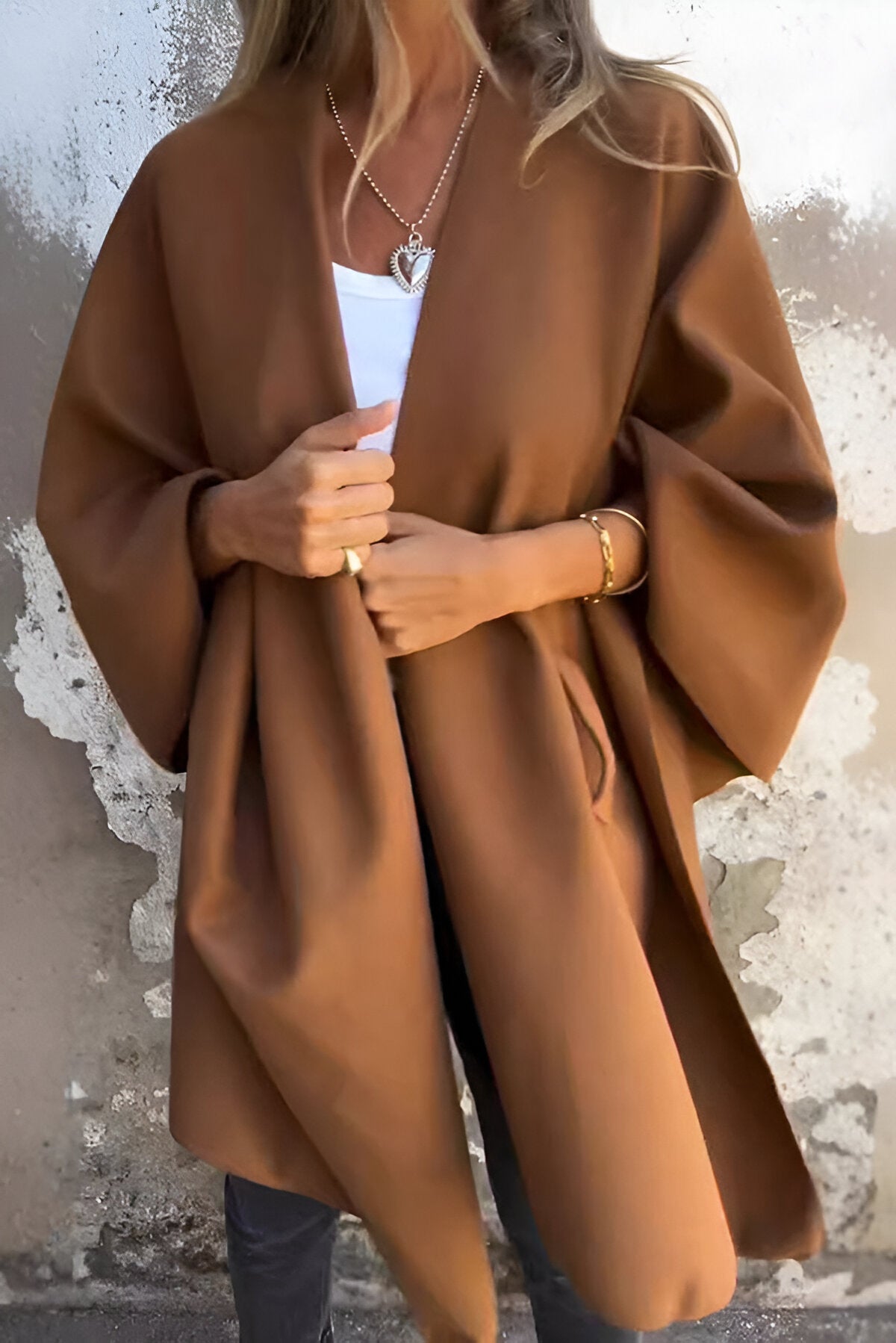 JANELLE™ | Chic Loose V-Neck Shawl Cape Jacket