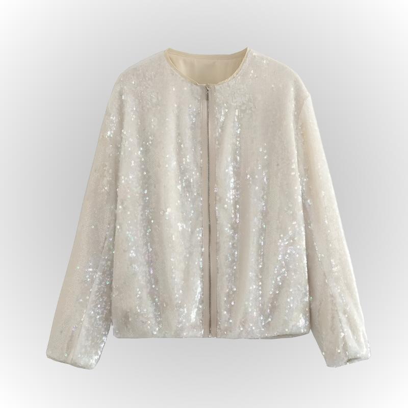 JOURNI™ | Chic sequin bomber jacket