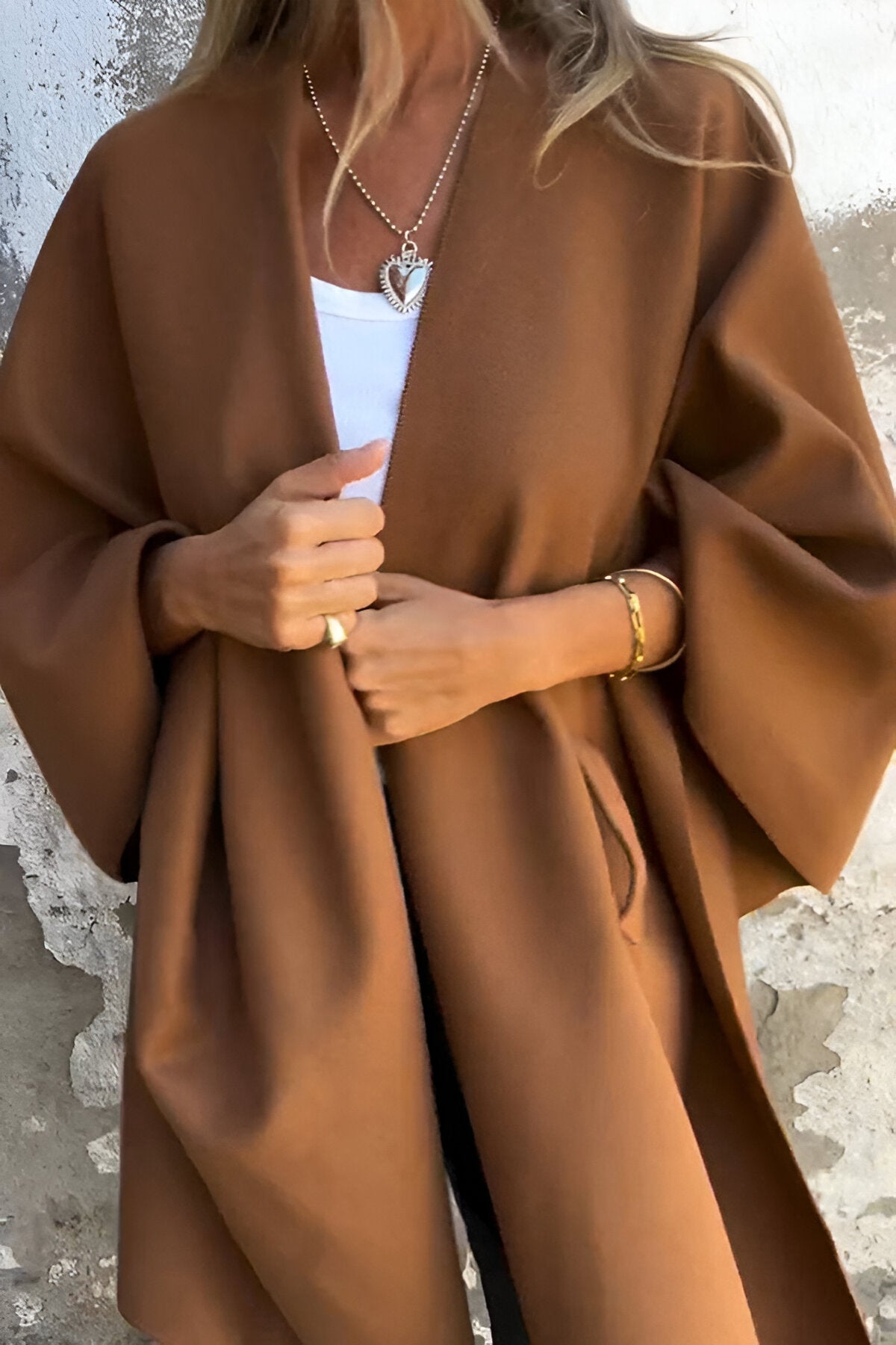 JANELLE™ | Chic Loose V-Neck Shawl Cape Jacket