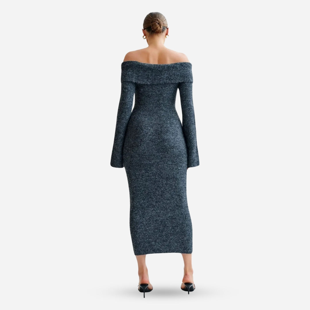 SABINA™ | Robe en maille à épaules dénudées 