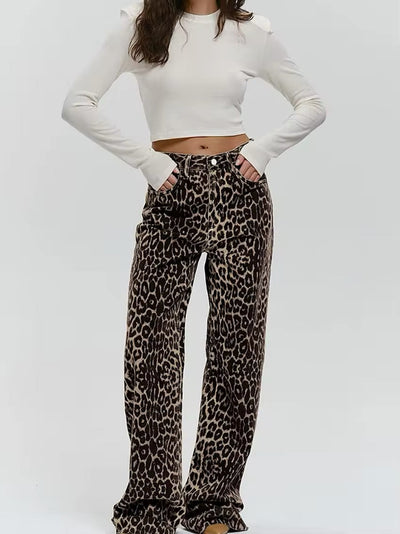 LEOPARD™ | Denim straight jeans