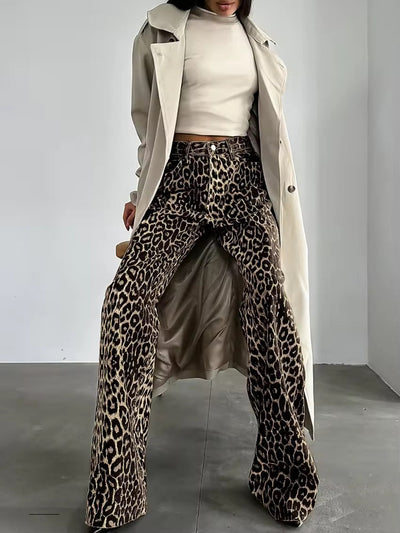 LEOPARD™ | Denim straight jeans