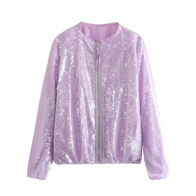 JOURNI™ | Chic sequin bomber jacket