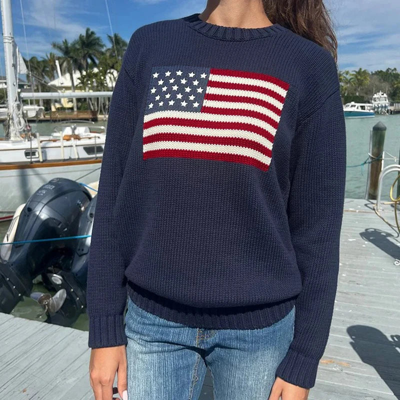 JULIA™ | Pull drapeau américain 