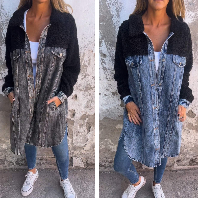 BIANCA™ | Gilet en jean cool avec doublure Sherpa