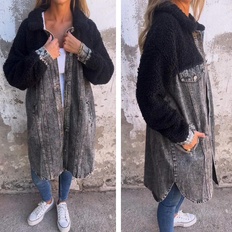 BIANCA™ | Gilet en jean cool avec doublure Sherpa