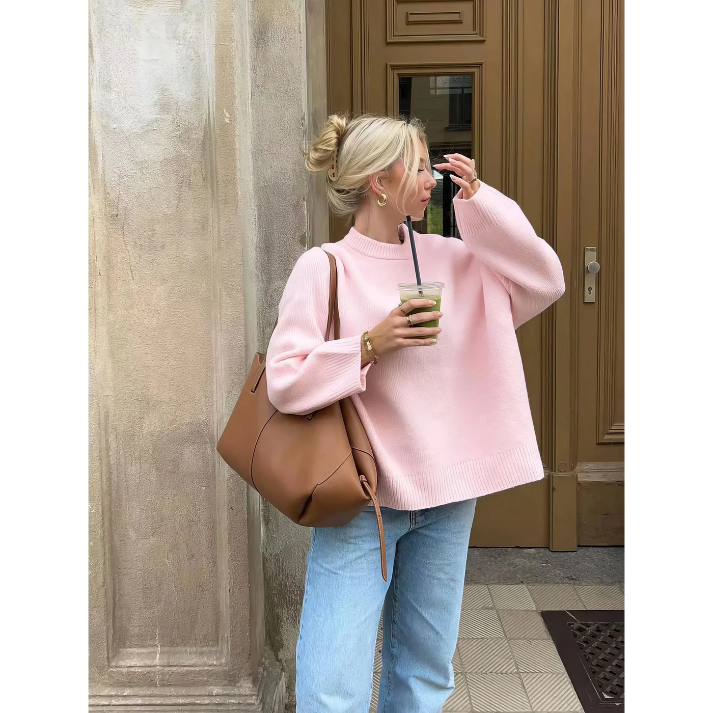 ELEGANTBY™ | Cozy Comfortable Pink Sweater