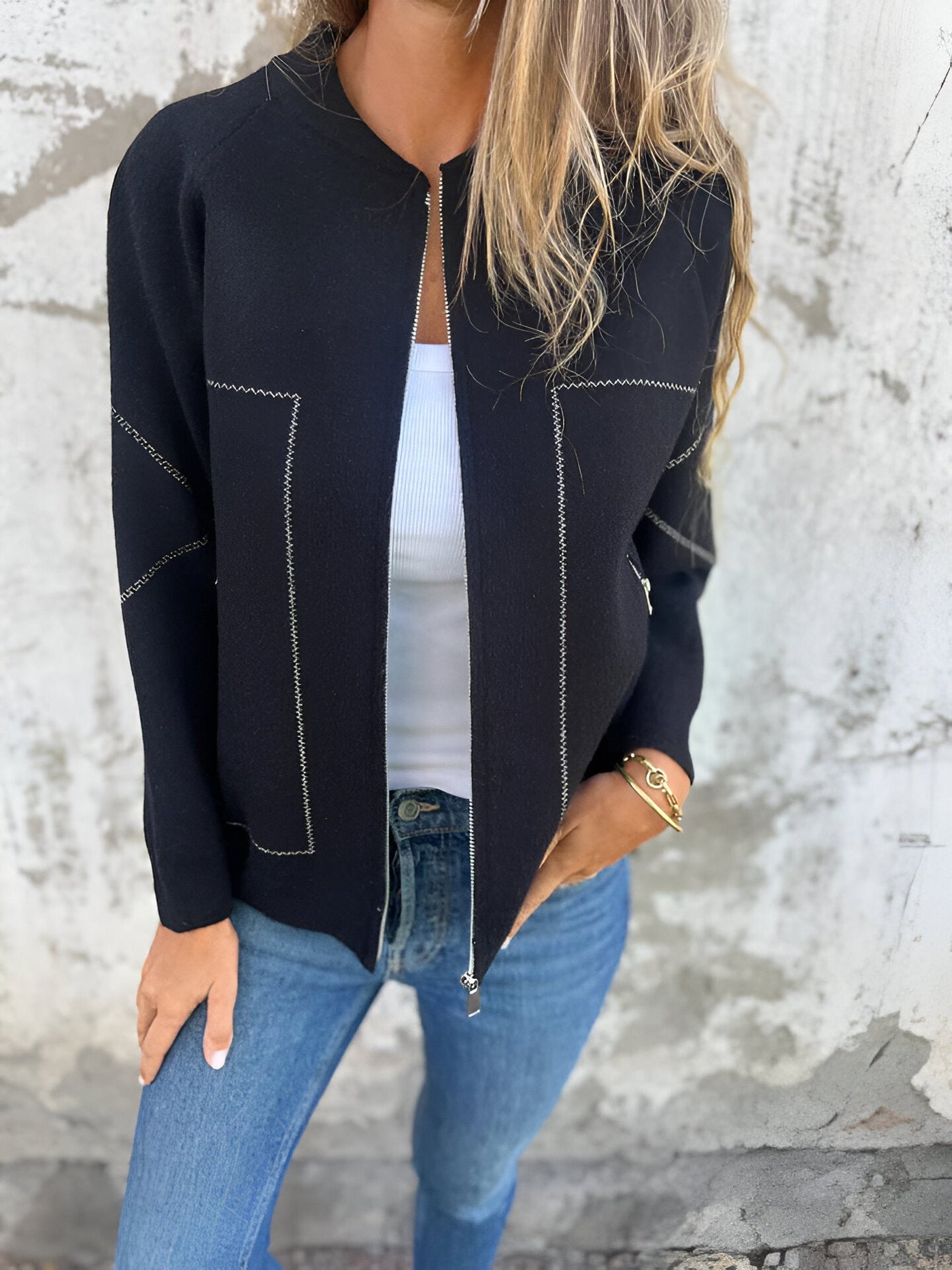 SYLVIE™ | Jacke mit Taschen und Reißverschluss