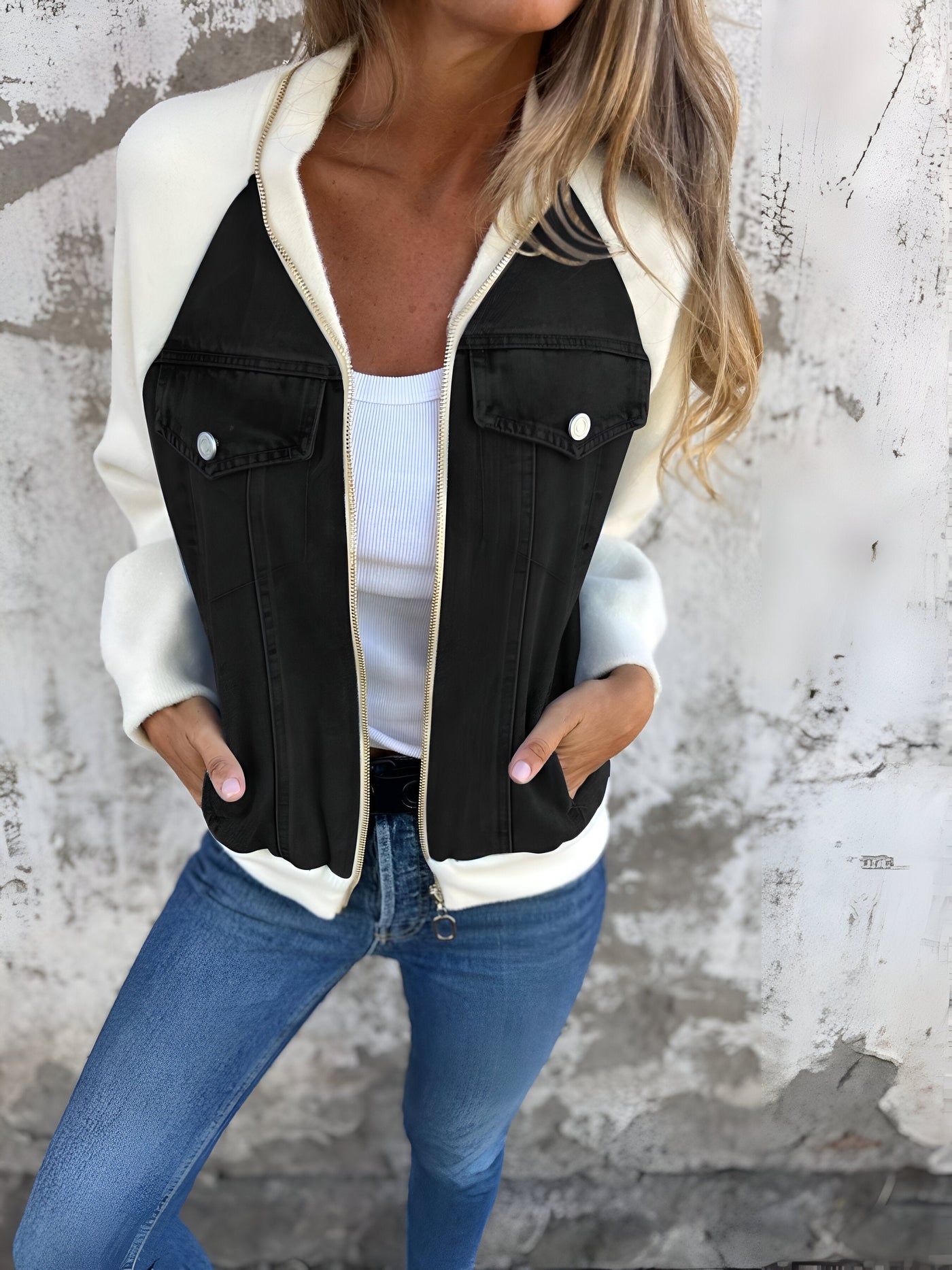 AYLA™ | Casual V-neck zip-up vest