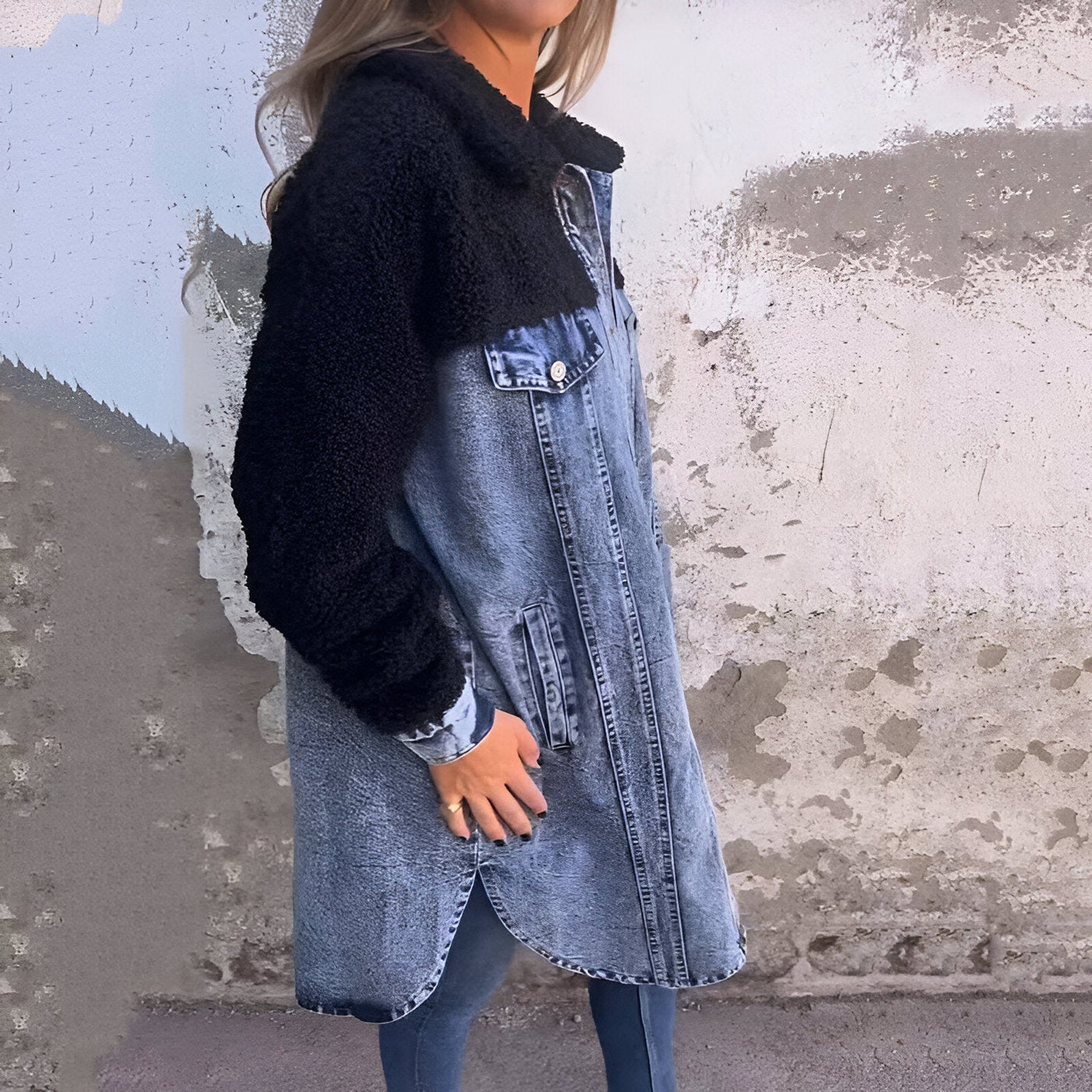 BIANCA™ | Gilet en jean cool avec doublure Sherpa